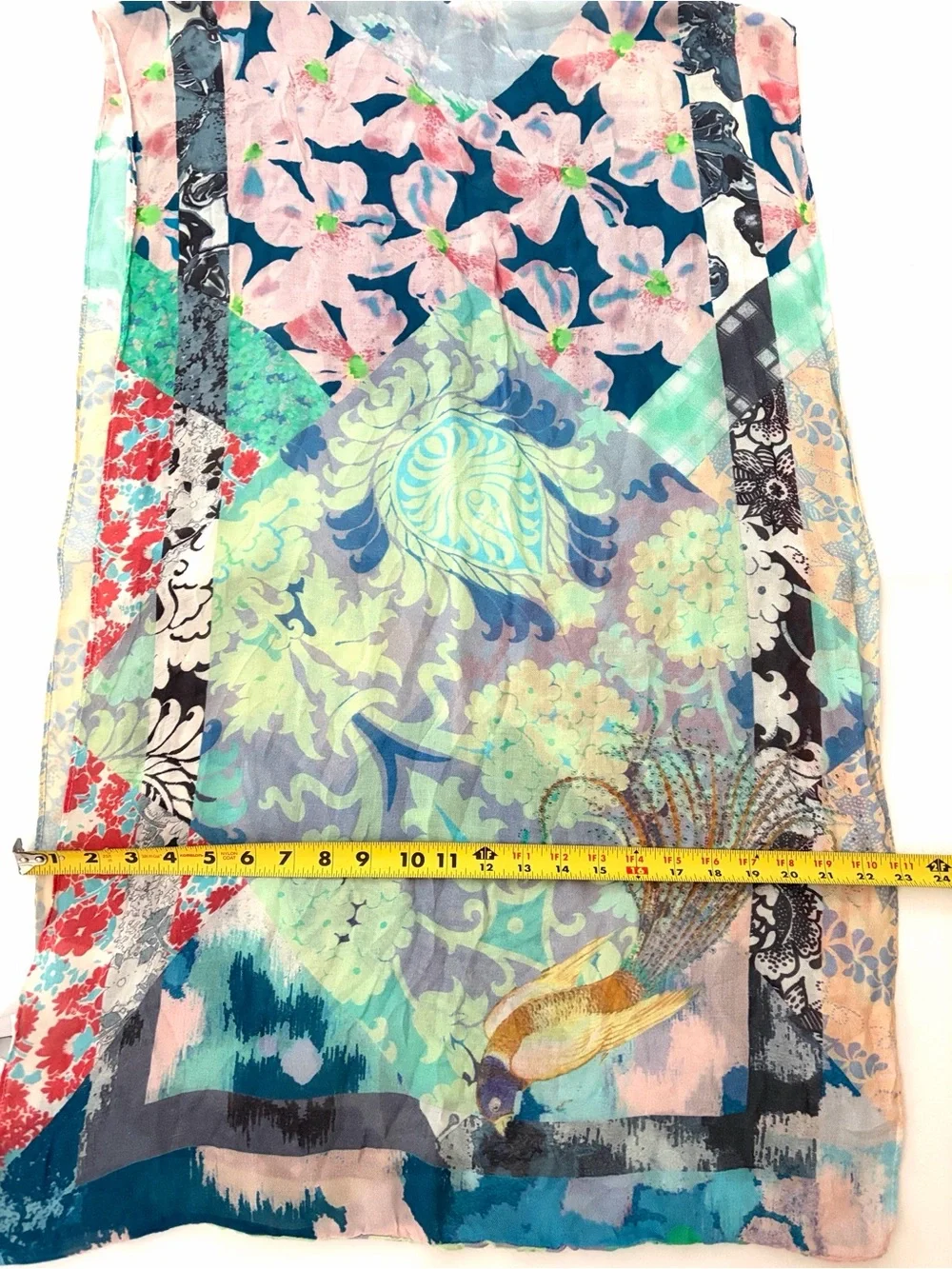 Anthropologie Susannagh Grogan Infinity Scarf Cashmere Bland Patchwork Floral